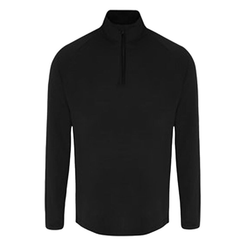 TriDri Mens Long Sleeve Performance Quarter Zip Top / Black